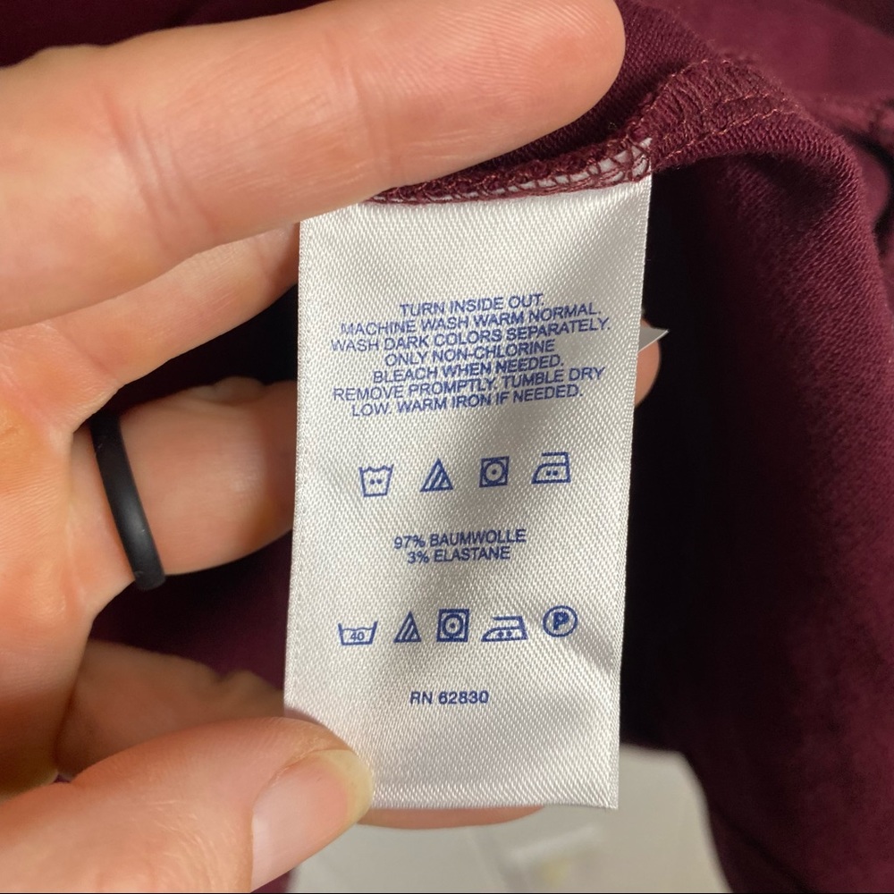 Lighthouse by Lands End Burgundy Henley Hoodie Top - Picture 8 of 8